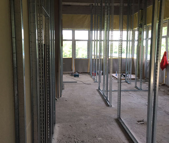 Praxis während der Sanierungsarbeiten